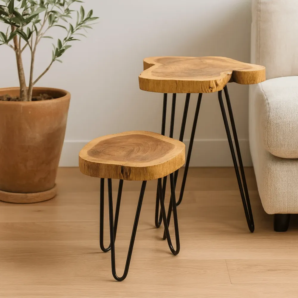 Set od 3 stalka za biljke od prirodnog drva Gamal