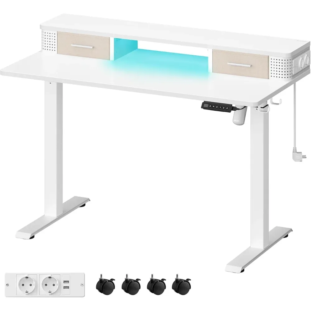 Podesivi električni radni stol, 60 x 120 x (72-120) cm, bijeli