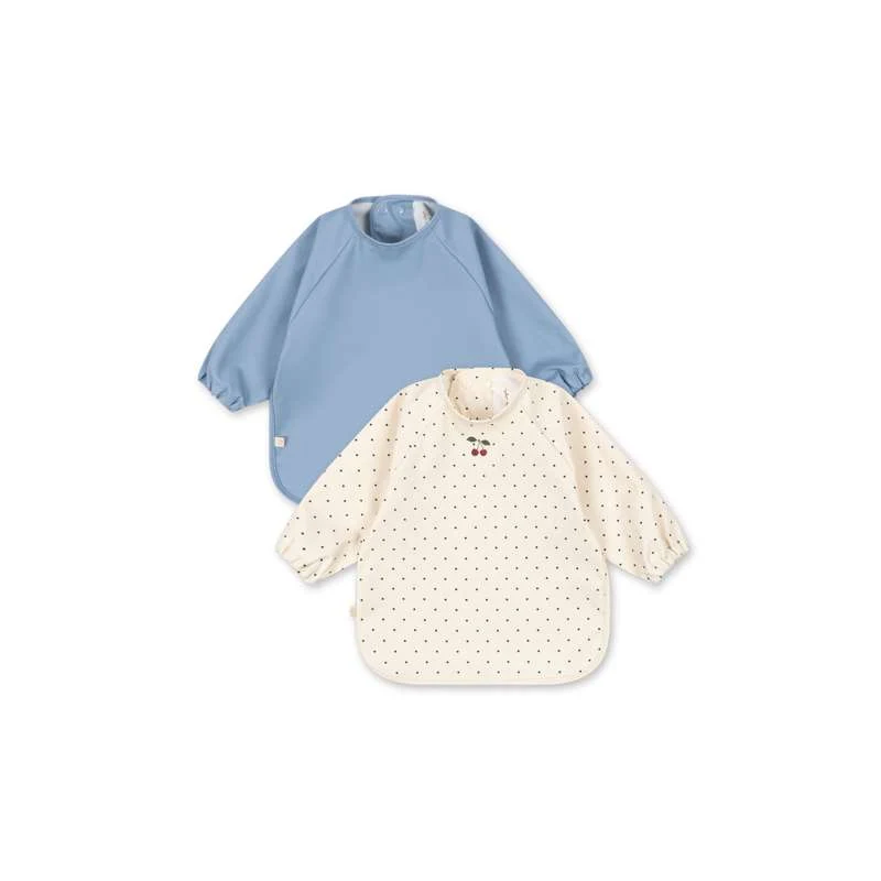 Žakard Stolnjak Konges Sløjd 2 PACK DINNER BIB SLEEVES - Navy Dot/Rain Washed
