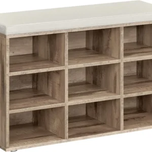 Klupa za cipele s 9 pretinaca, 30,3 x 78,5 x 48 cm, smeđ