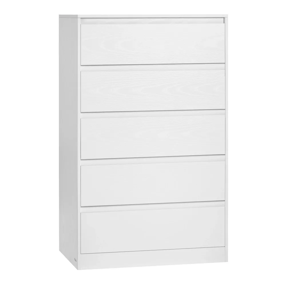 KAILYN kolekcija - Moderna komoda, snježno bijeli ormar s 5 ladica