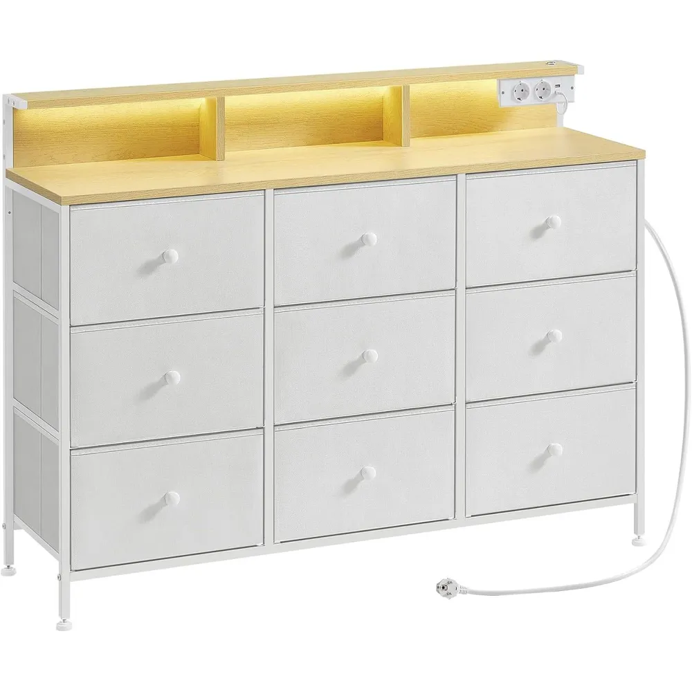 Komoda za skladištenje s LED osvjetljenjem, 33,5 x 114 x 84 cm, bijela