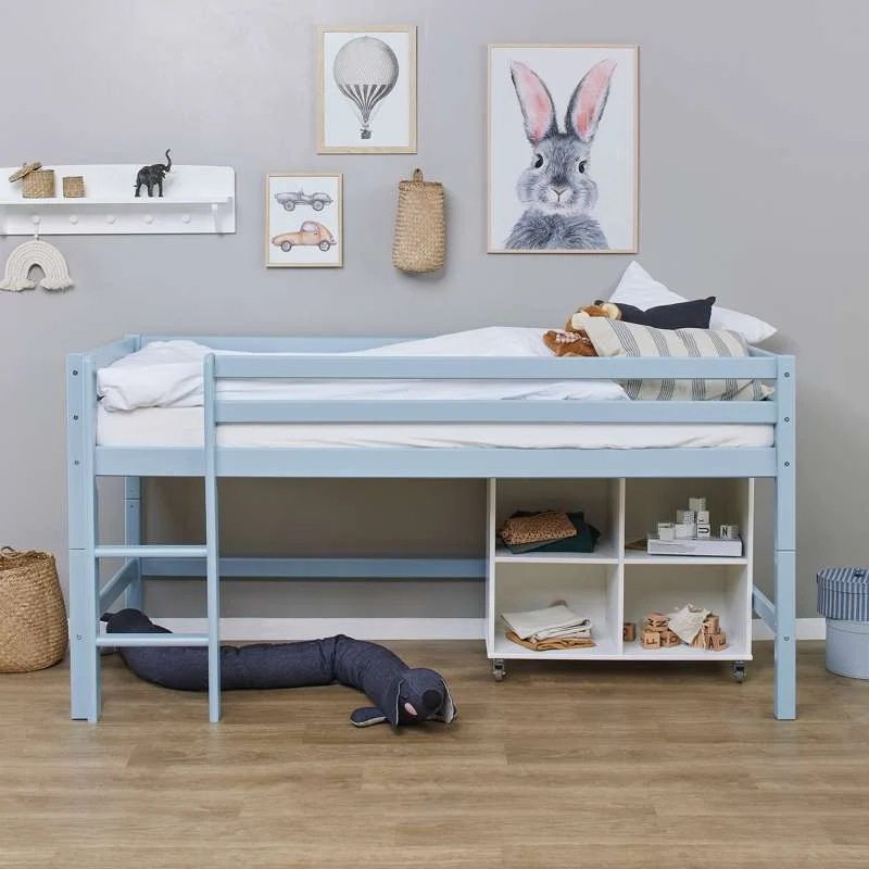 Hoppekids ECO Dream - Moja boja poluvisoki krevet - 90x200 cm. - Sanjiva plava
