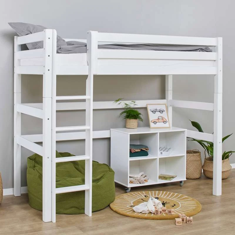 Hoppekids ECO Luxury - Visoka postelja - 90x200 cm. - Bijela