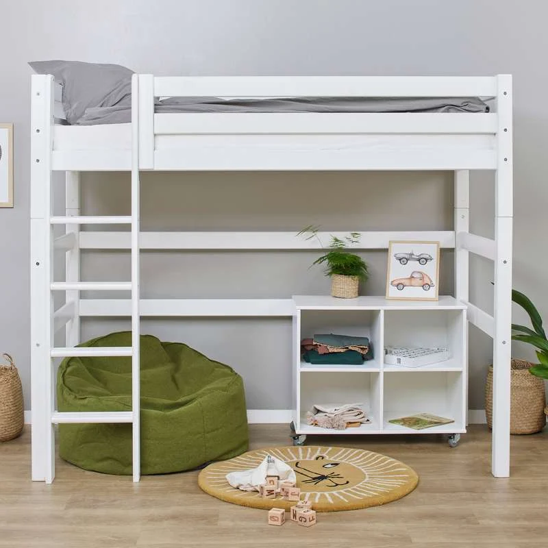 Hoppekids ECO Luxury - Visoka postelja - 90x200 cm. - Bijela