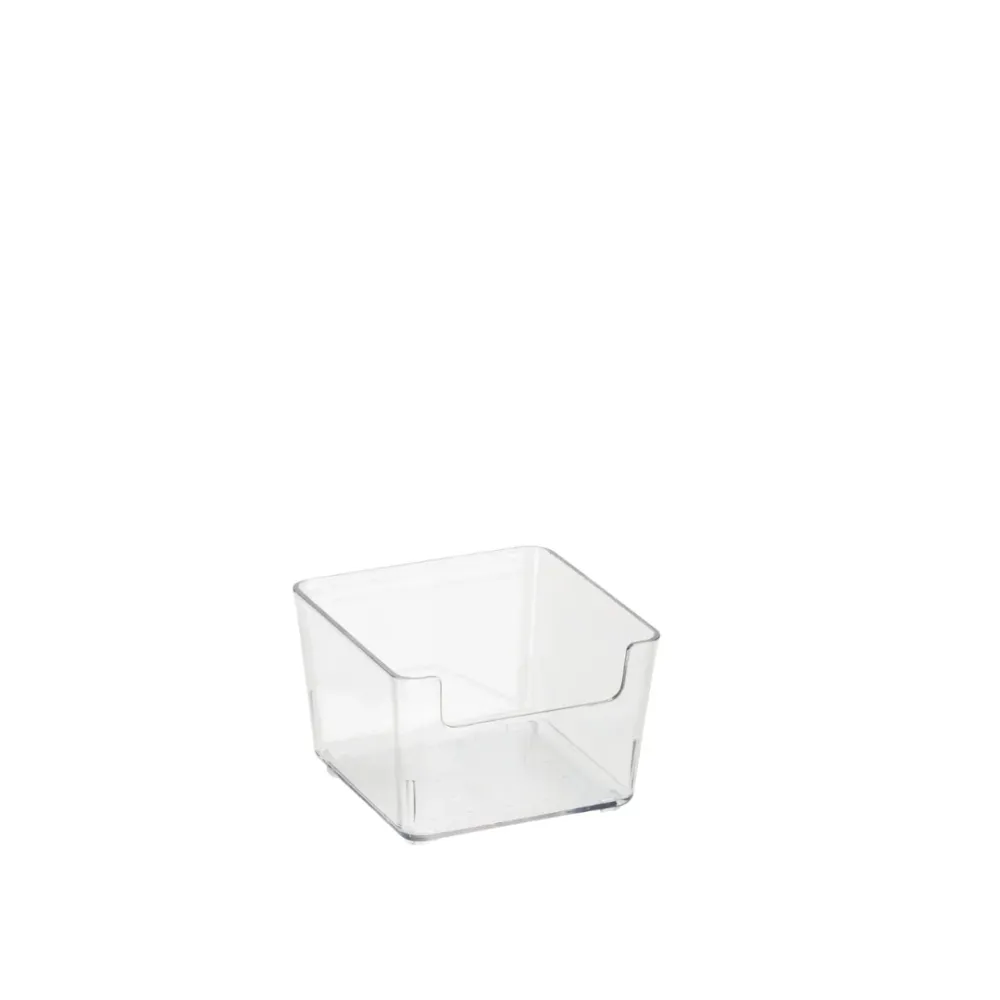 N&T 4pk Small Square Storage Bins 60Gg PET Clear