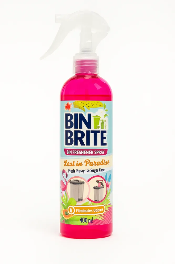 Bin Brite osvježivač za kante za smeće sprej – Izgubljeno u raju | 400ml | Papaja i šećerna trska