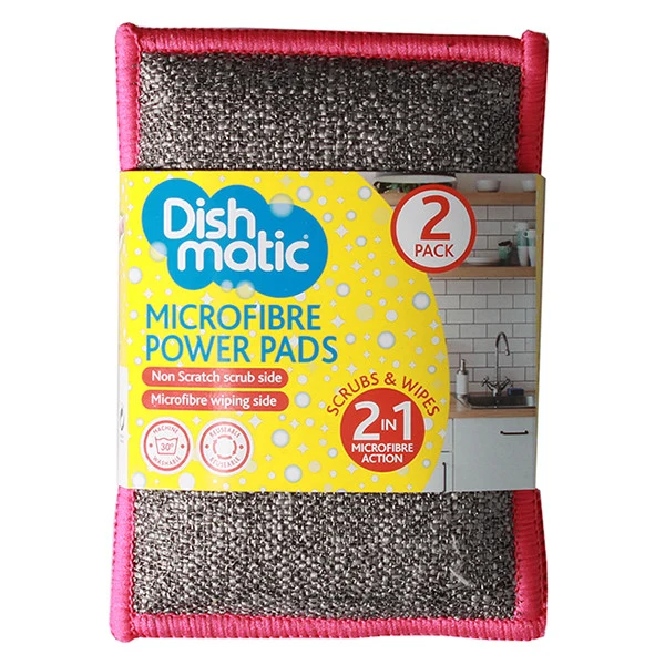 Dishmatic mikrofiber jastučići za čišćenje – 2-u-1 jastučići za ribanje i brisanje, bez ogrebotina i perivi