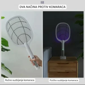 ELEKTRIČNI REKET SA UV SVJETLOM – MAMAC I UBICA ZA KOMARCE i OSTALE INSEKTE U JEDNOM!