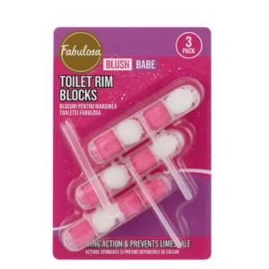 Fabulosa blokovi za WC – 3 komada - Blush Babe - Svježi miris i zaštita protiv kamenca