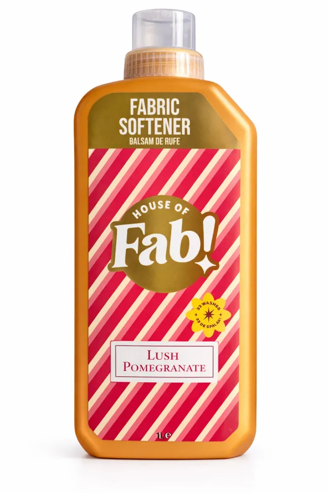 House Fab Omekšivač Lush Pomegranate – Omekšivač za tkanine 1L – 33 pranja – Regenerator za rublje s pojačivačem mirisa