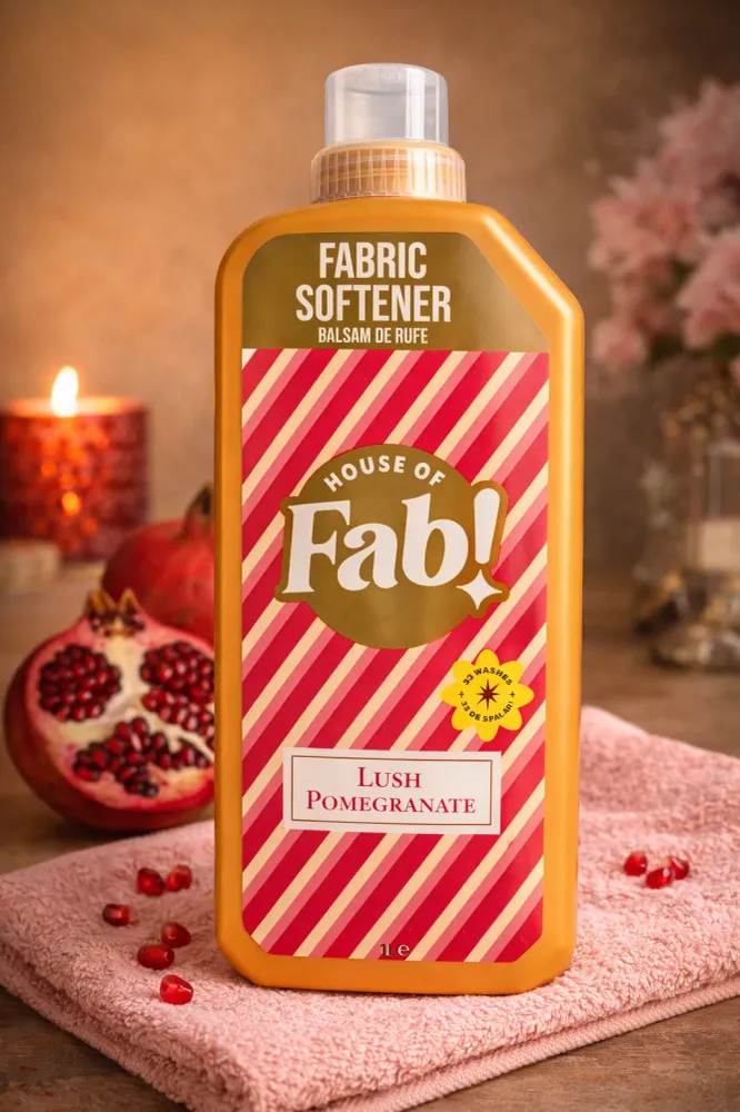 House Fab Omekšivač Lush Pomegranate – Omekšivač za tkanine 1L – 33 pranja – Regenerator za rublje s pojačivačem mirisa