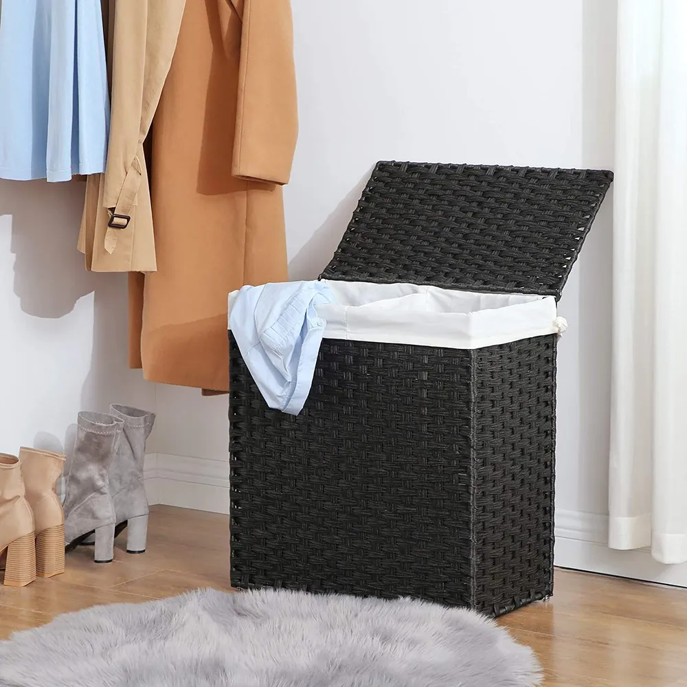 Košara za rublje, crna košara za rublje 110 litara