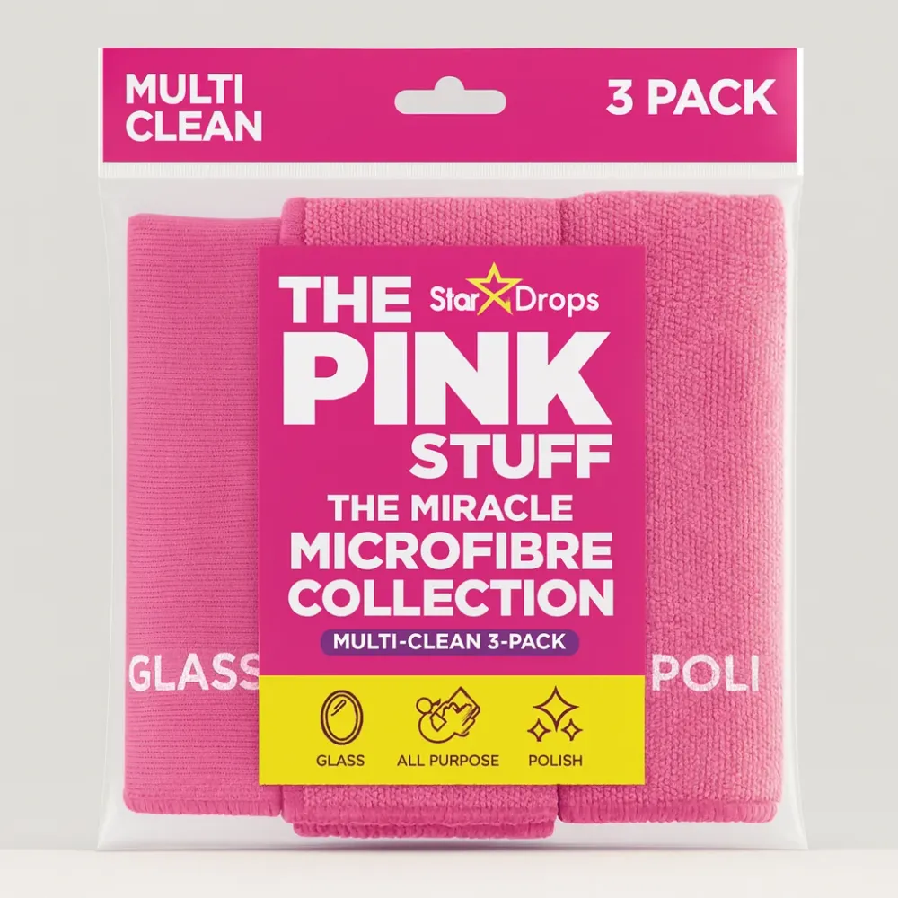 Pink Stuff mikrovlakna krpa za čišćenje ružičasta (3 komada)