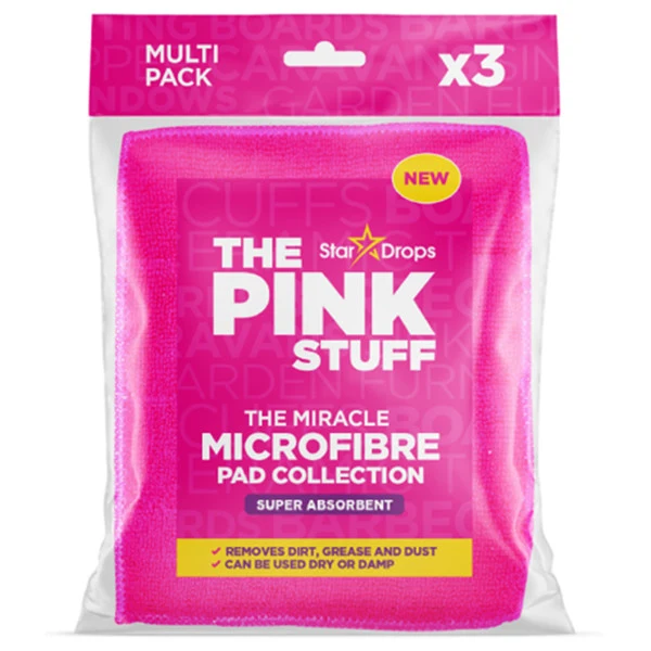 Pink Stuff mikrovlaknaste upijajuće krpice za čišćenje - 3 komada