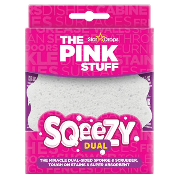 Pink Stuff Sqeezy - Dvostrana bijela spužva za ribanje
