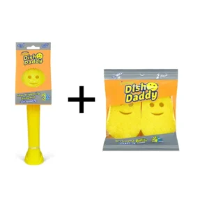 Scrub Daddy Četka za pranje posuđ - Uključujući 2 dodatna spužva - Žuta