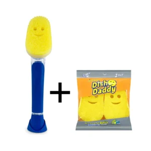 Scrub Daddy četka za pranje posuđ - uključujući 2 dodatne spužve - plava
