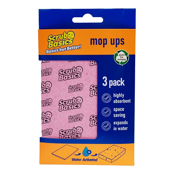 Scrub Daddy Scrub Basics Mop-Up spužvaste krpe – 3 komada – Izuzetno upijajuće spužvaste krpe za čišćenje