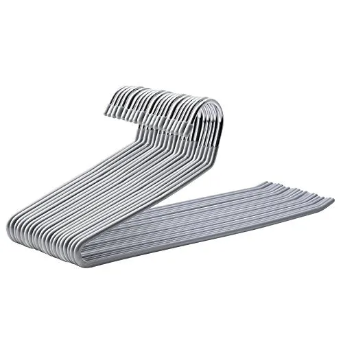 Set od 20 metalnih vješalica s otvorenim krajem i protukliznim premazom, sive