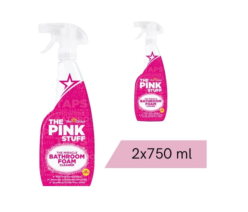 Stardrops Pink Stuff - Pjena za kupaonicu - Sredstvo za čišćenje kupaonice - 2 pakiranja