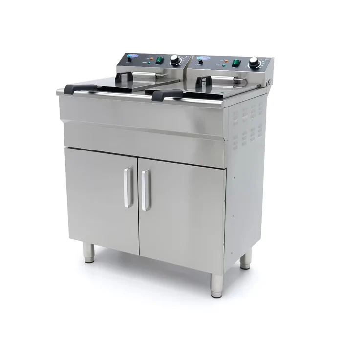 Friteza z odtočno pipo omarico - 2 x 16L - 230V