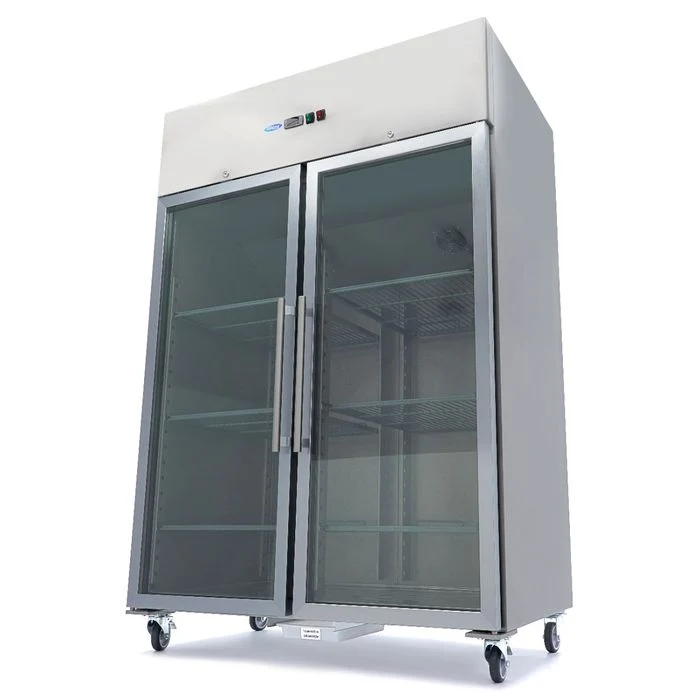 Hladilnik - 1200L - 6 nastavljivih polic (2/1 GN) - inox - steklena vrata