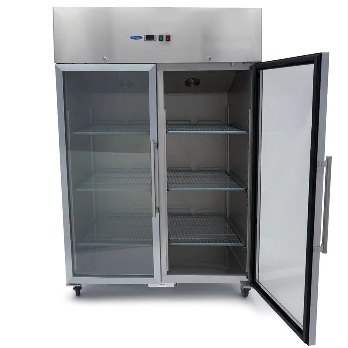 Hladilnik - 1200L - 6 nastavljivih polic (2/1 GN) - inox - steklena vrata