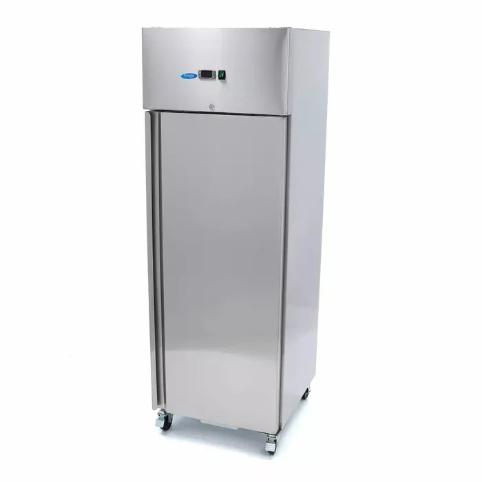Zamrzovalnik - 400L - 3 nastavljive police - inox - na kolesih