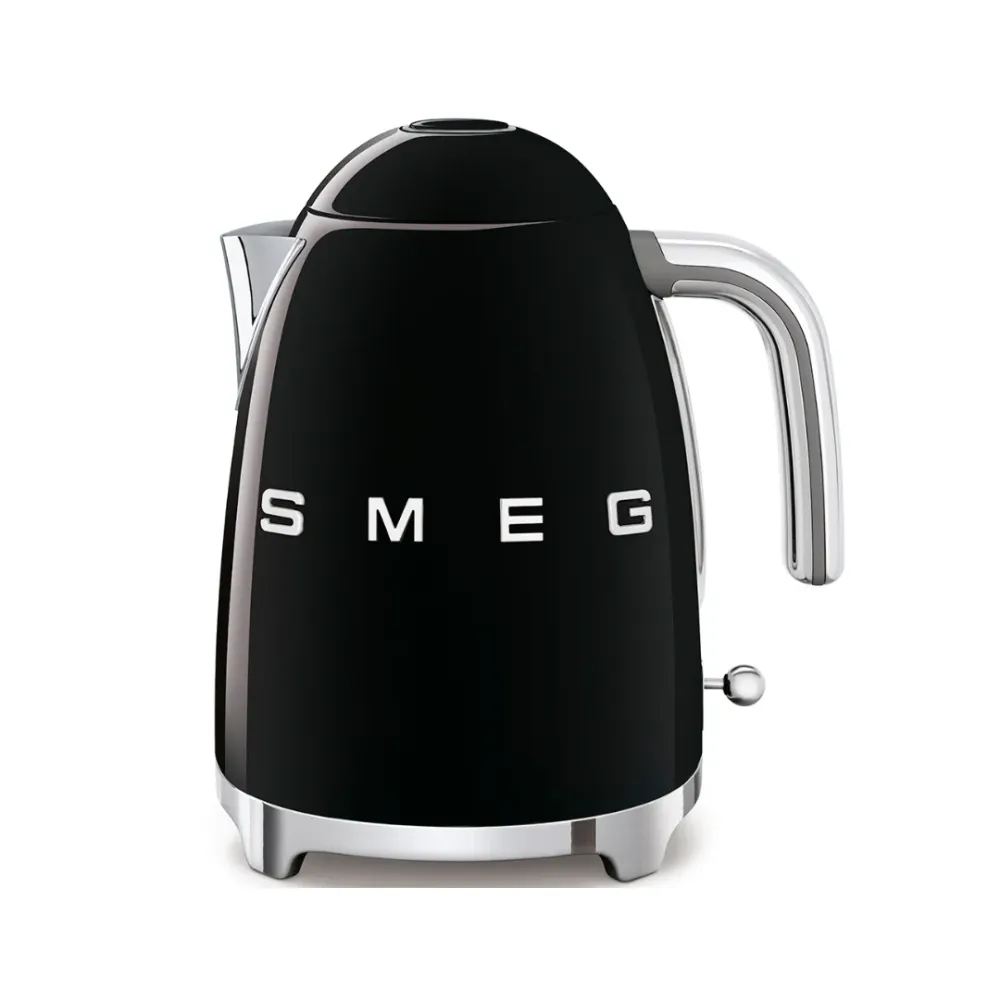 50's Retro Style Electric Kettle 3D Logo - Black