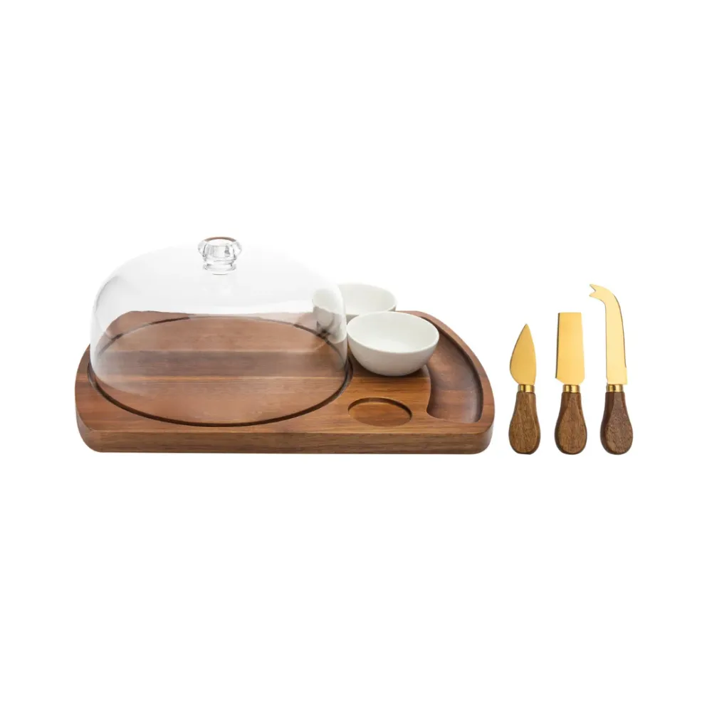 7-Piece Acacia Cheeseboard Knives