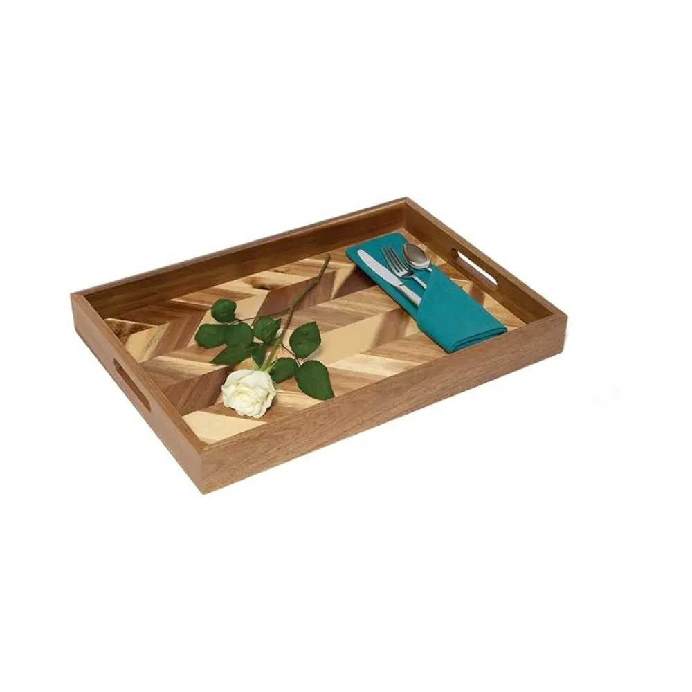 Acacia Herringbone Serving Tray