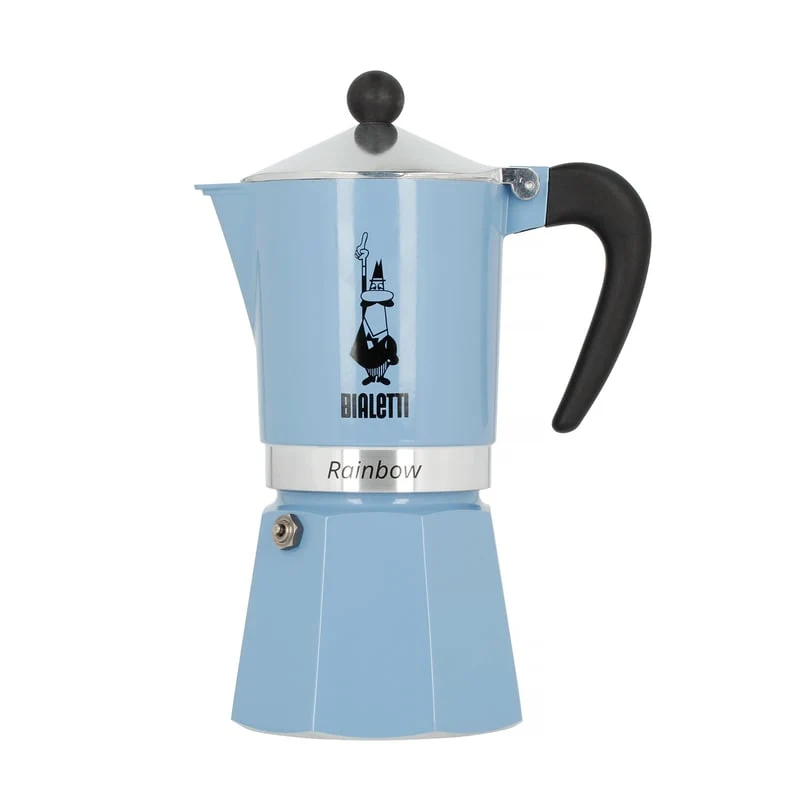 Kafetijera BIALETTI MOKA RAINBOW, 6tz, Svjetlo plava