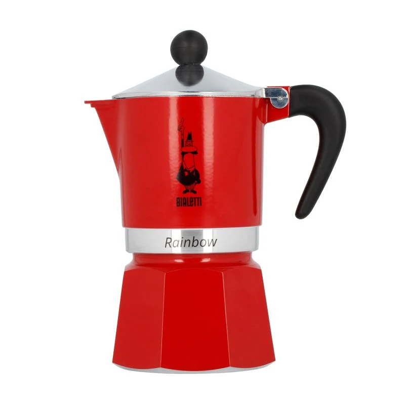 Kafetijera BIALETTI MOKA RAINBOW, 3 šalice, Crvena