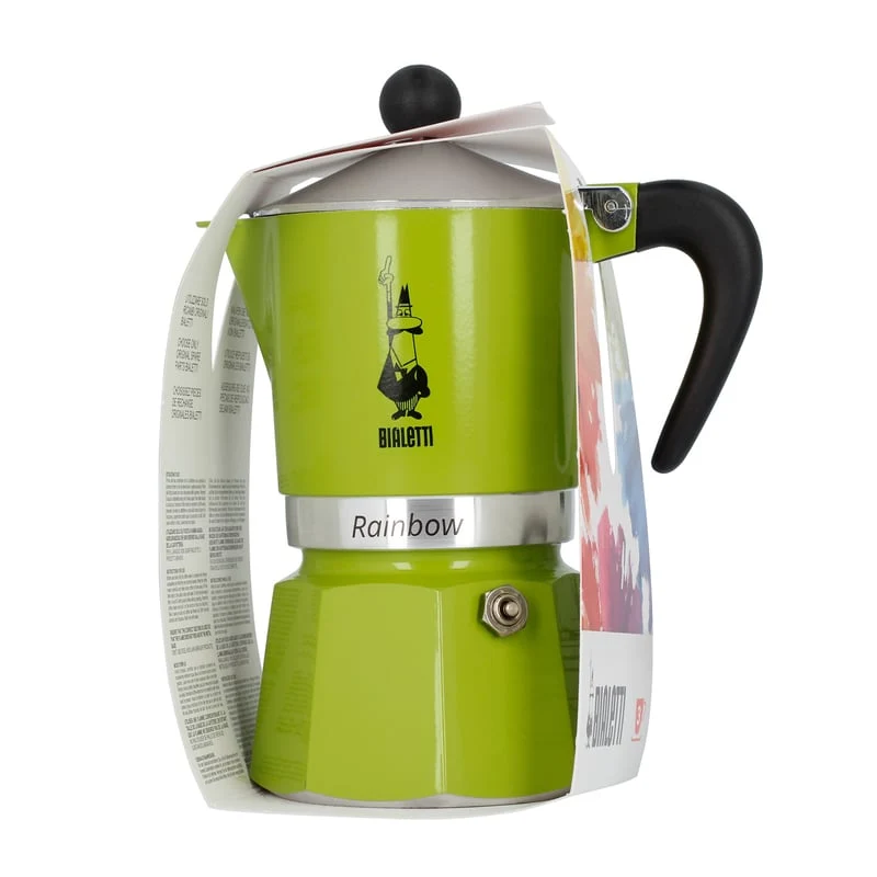 Kafetijera BIALETTI MOKA RAINBOW, 3 šalice, Zelena