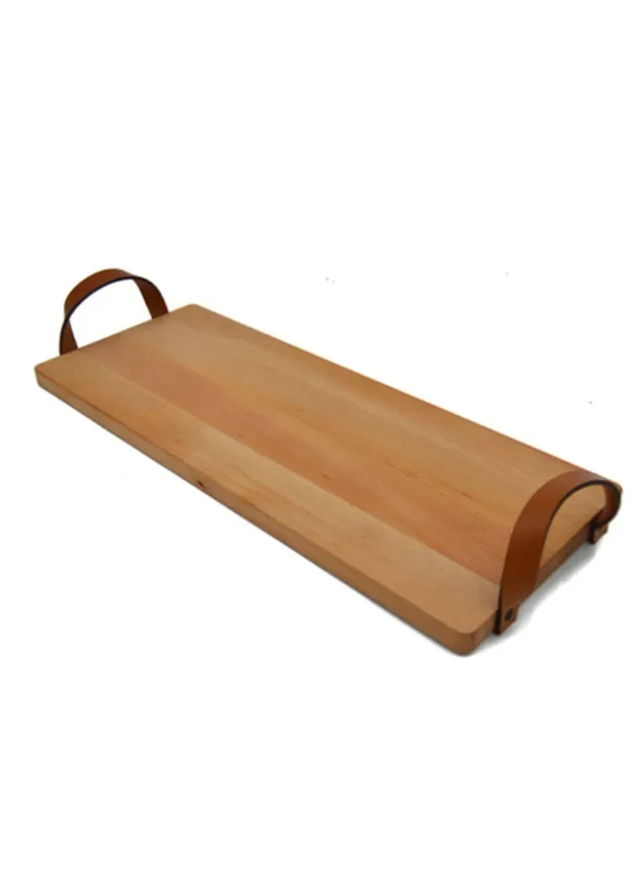 Breza Serving tray leather handles 49cm x 19.5cm