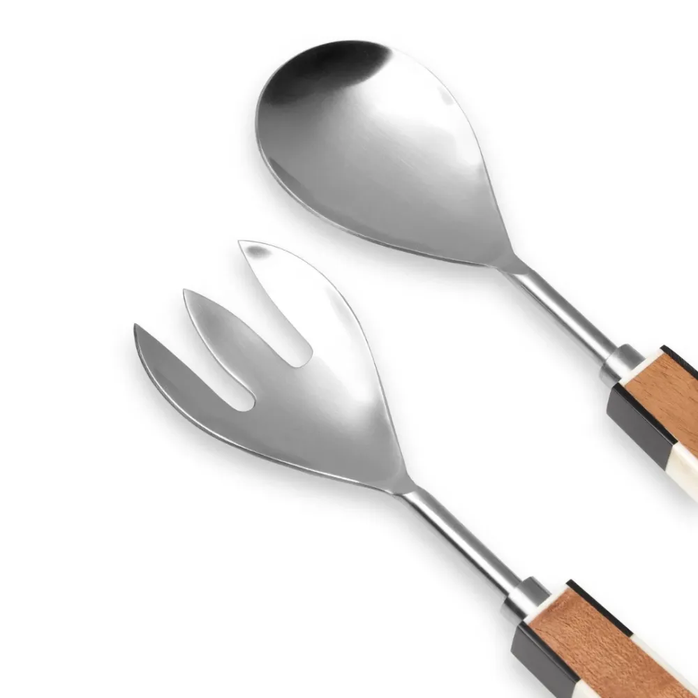Chenonceau Checkerboard Salad Server Set