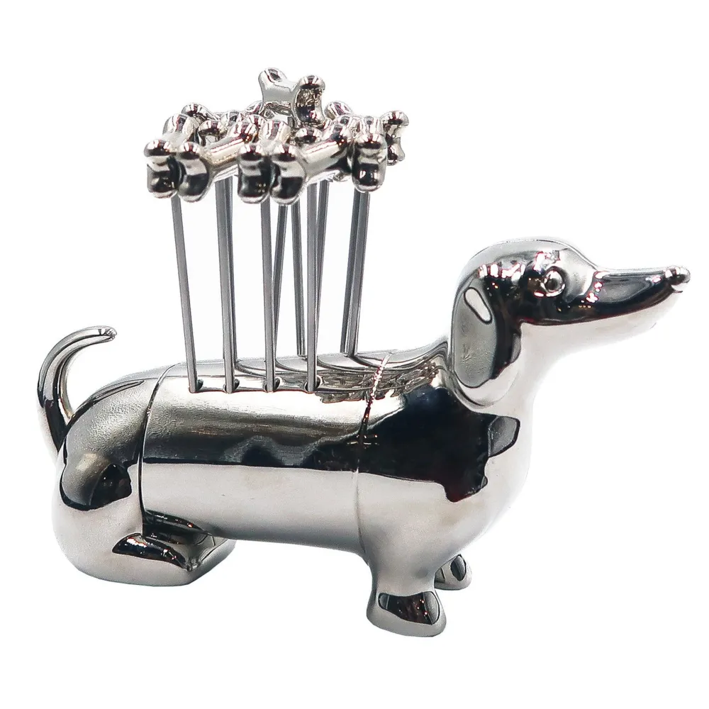 Dachshund Cocktail Pick & Stand Set