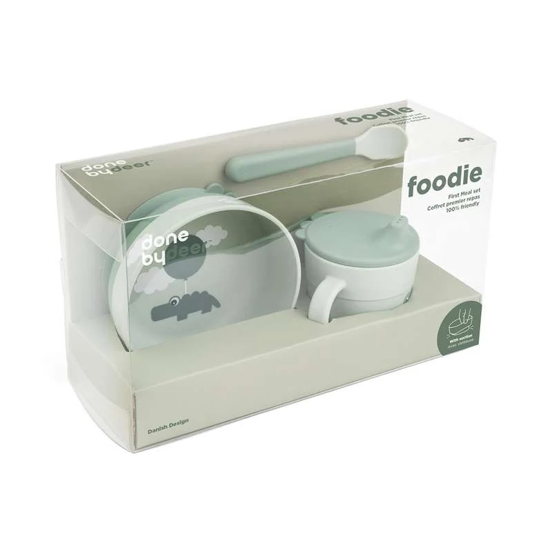 Done Deer Foodie Prvi Set za Jelo - Sretni Oblaci - Zeleni