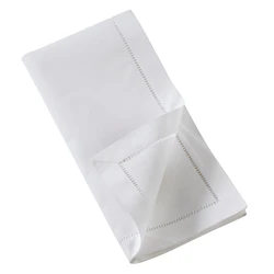 Embroidered Autumn Leaf Hemstitch Napkin Set 6