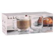 NM S/4 FOOTED GLASS MUG 15.5OZ