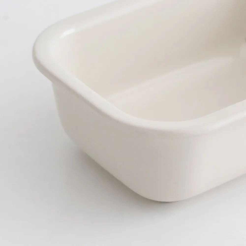 Glossy Solid Stoneware Container Tempered Glass Lid (Cannoli Creme) - 24 oz