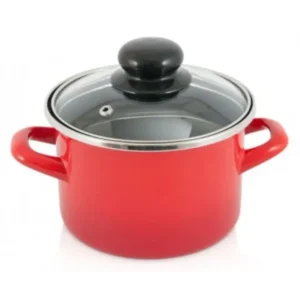 Metalac Deep Stew pot glass lid RED SHADOW 18cm / 3L