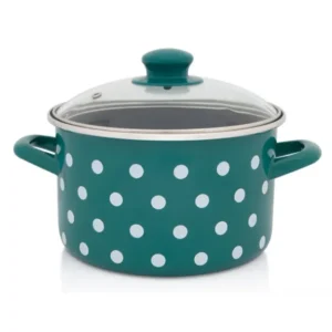Metalac GREEN WHITE DOT deep pot 24cm/6.75lit