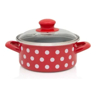 Metalac WHITE DOTS shallow pot 16cm/1.5lit
