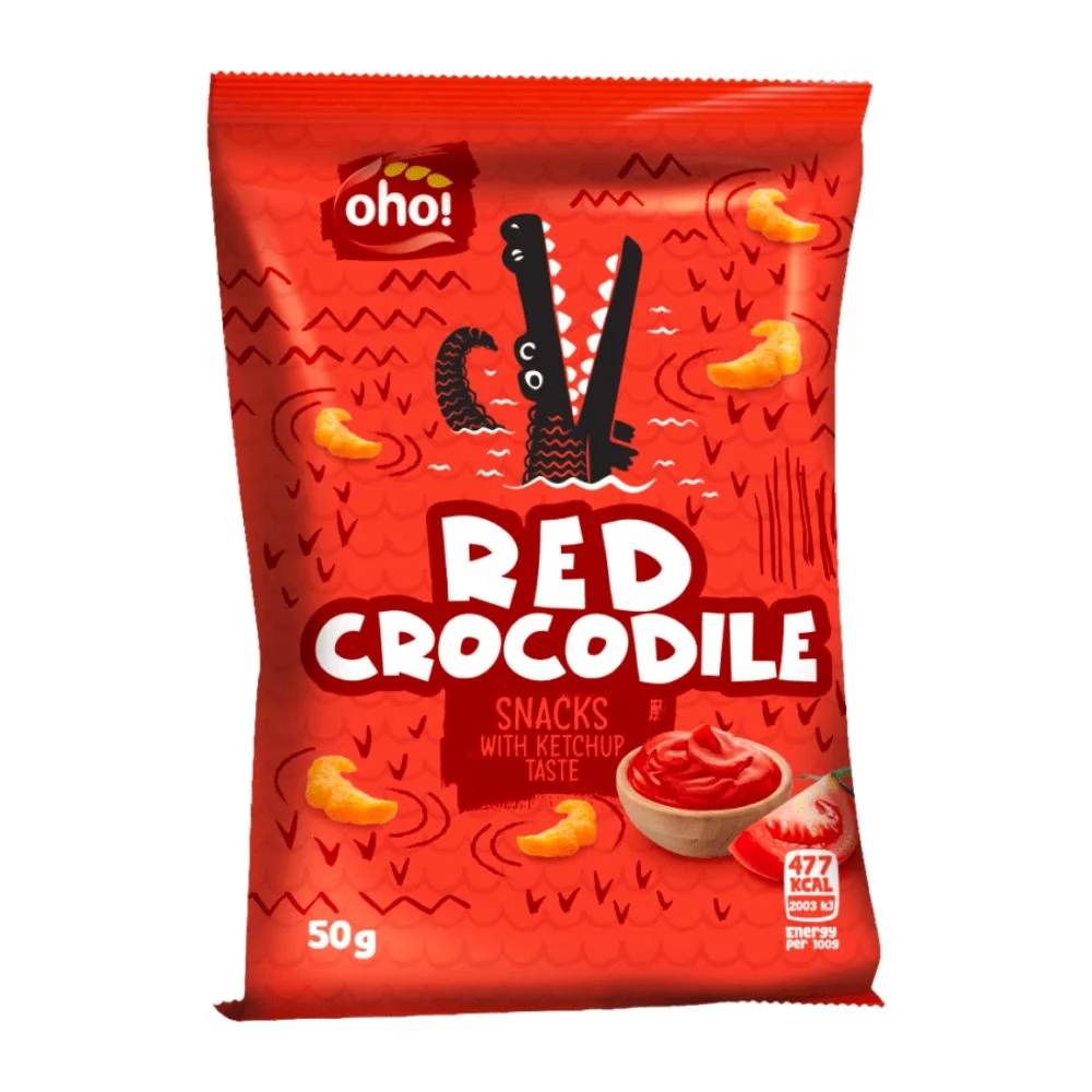 Oho! Red Crocodile s okusom kečapa, čips s kečapom od 50g