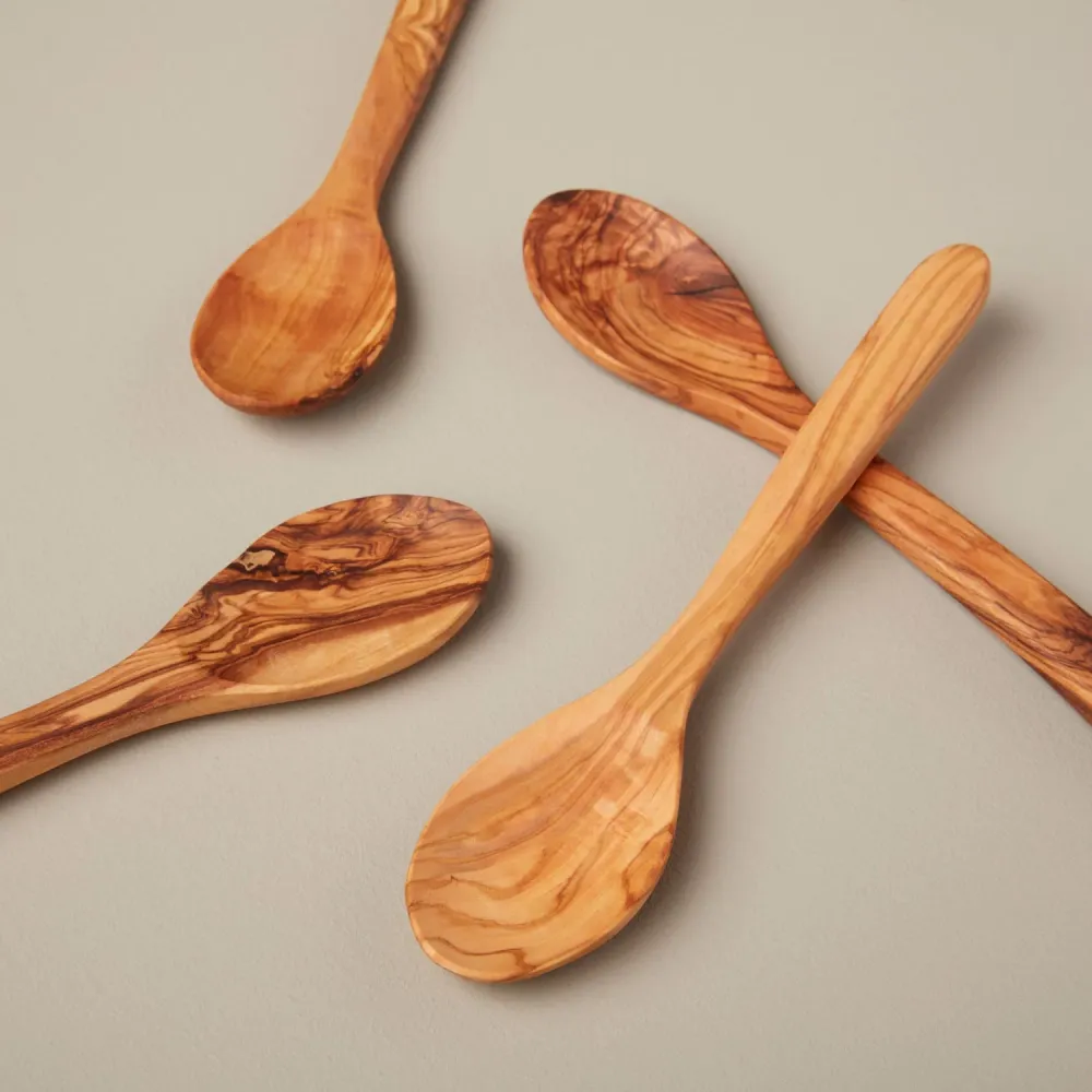 Olive Wood Spoons, Large Set 4