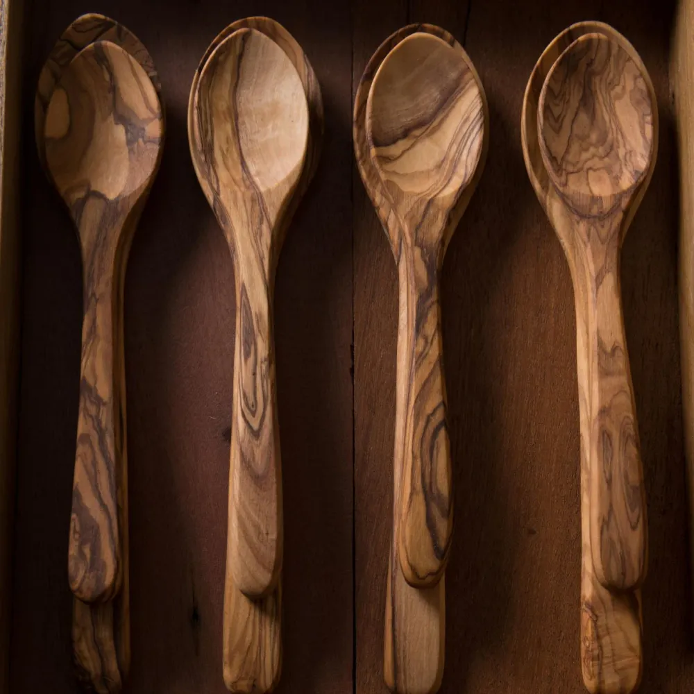Olive Wood Spoons, Large Set 4