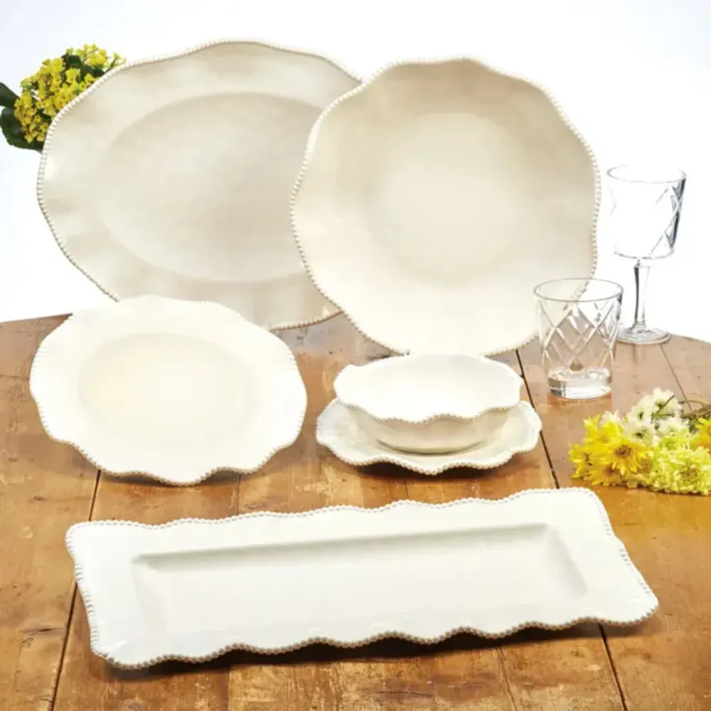 Perlette Cream Large Serving Bowl 13.75 x 2.75