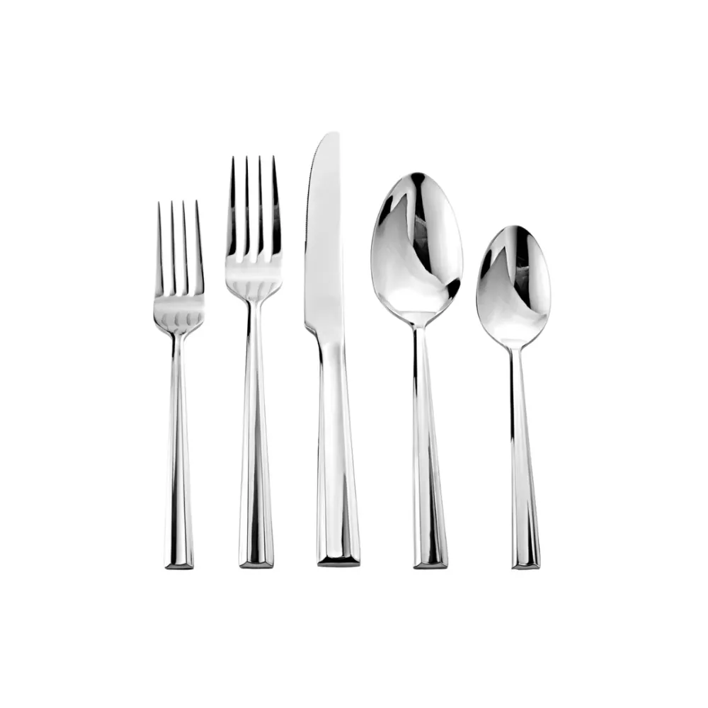 Plait Mirrored 18/0 Stainless Steel 20 Piece Flatware Set, Service 4